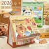Coil Mini Calendar Capybara/Panda Daily Planner Portable 2026 Desk Calendar Gifts