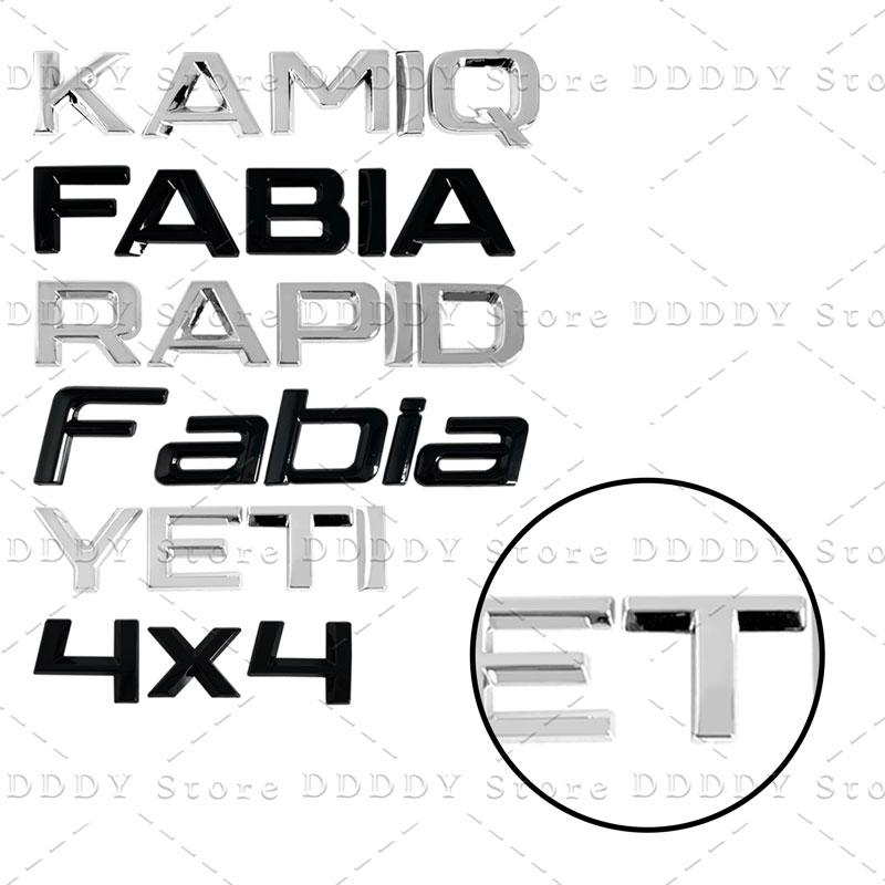 JBIW9 Car 3D Metal Decor Sticker For Skoda Octavia Fabia Rapid 4x4 Kodiaq Superb Letter Logo Rear Trunk Fender Accessories