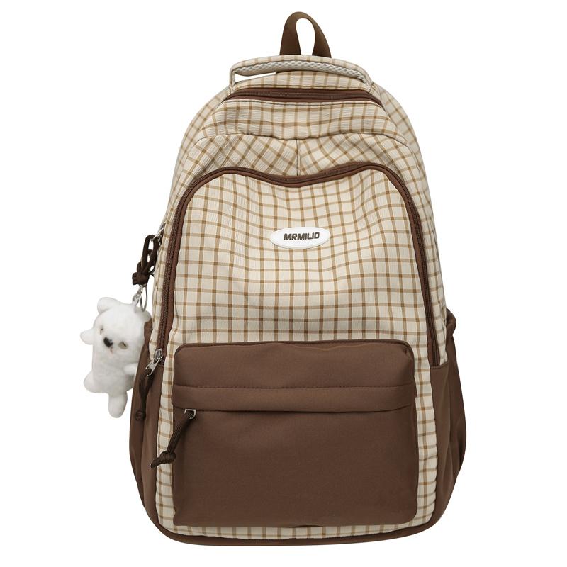 Женский легкий рюкзак большой емкости клетчатый рюкзак для школьников