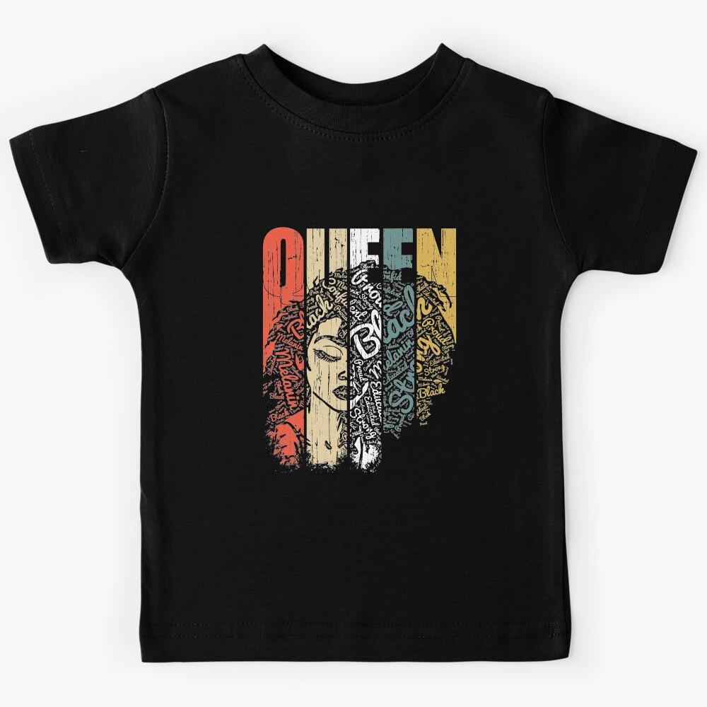 Woman African Queen Strong Black American Kids T-Shirt