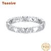 Tancise Classic 925 Sterling Silver  Zircon Ring Ladies Jewelry Wedding Promise Party Gift