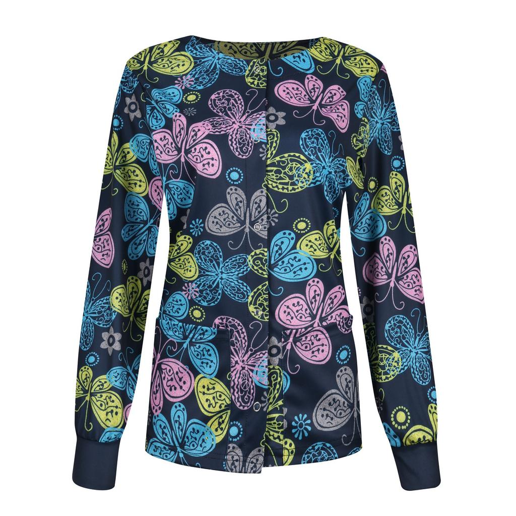 Женский повседневный модный однобортный женский защитный комбинезон с воротником-стойкой и принтом, куртка, топ