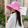 Dopamine Fisherman Hat with Drawstring Sun Protection Hat Summer Ladies Sun Hat  Outdoor