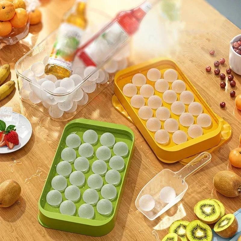 Мини-лоток для кубиков льда с крышкой и контейнером, форма для льда, контейнер для хранения кубиков льда, водонепроницаемый, съемный, для коктейля из виски