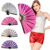Holographic Folding Fan Portable Iridescent Handheld Fan Summer Cooling Fan Decoration Dance Performance Props Party Accessories