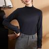Women Bottoming Tops DE Velvet Self-Heating Thermal Top Half High Collar Long Sleeve Slim Fit Base Layer Shirt