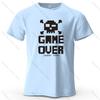 Womens Game Over Printed Short Sleeve Tshirt Cotton Breathable Retro Printed Top Womens Summer Casual Outerwear