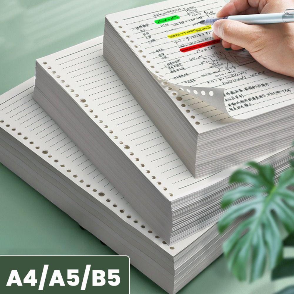 60Sheets Paper Loose Leaf Paper Horizontal Line/Grid Notebook Refill Paper Notebook Students