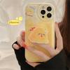For Iphone 11 12 13 14 Pro Max Phone Case Personality Cute Cartoon Cheese Bracket Anti -Fall Shell For Iphone X Xs Xr 7 8 Plus Se