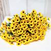 Realistic Appearance Artificial Sunflower Fake Silk Flower For Home Decoration**