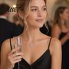 Bow Pendant Necklace Women's Sparkly Necklace Rhinestone Knot High-quality