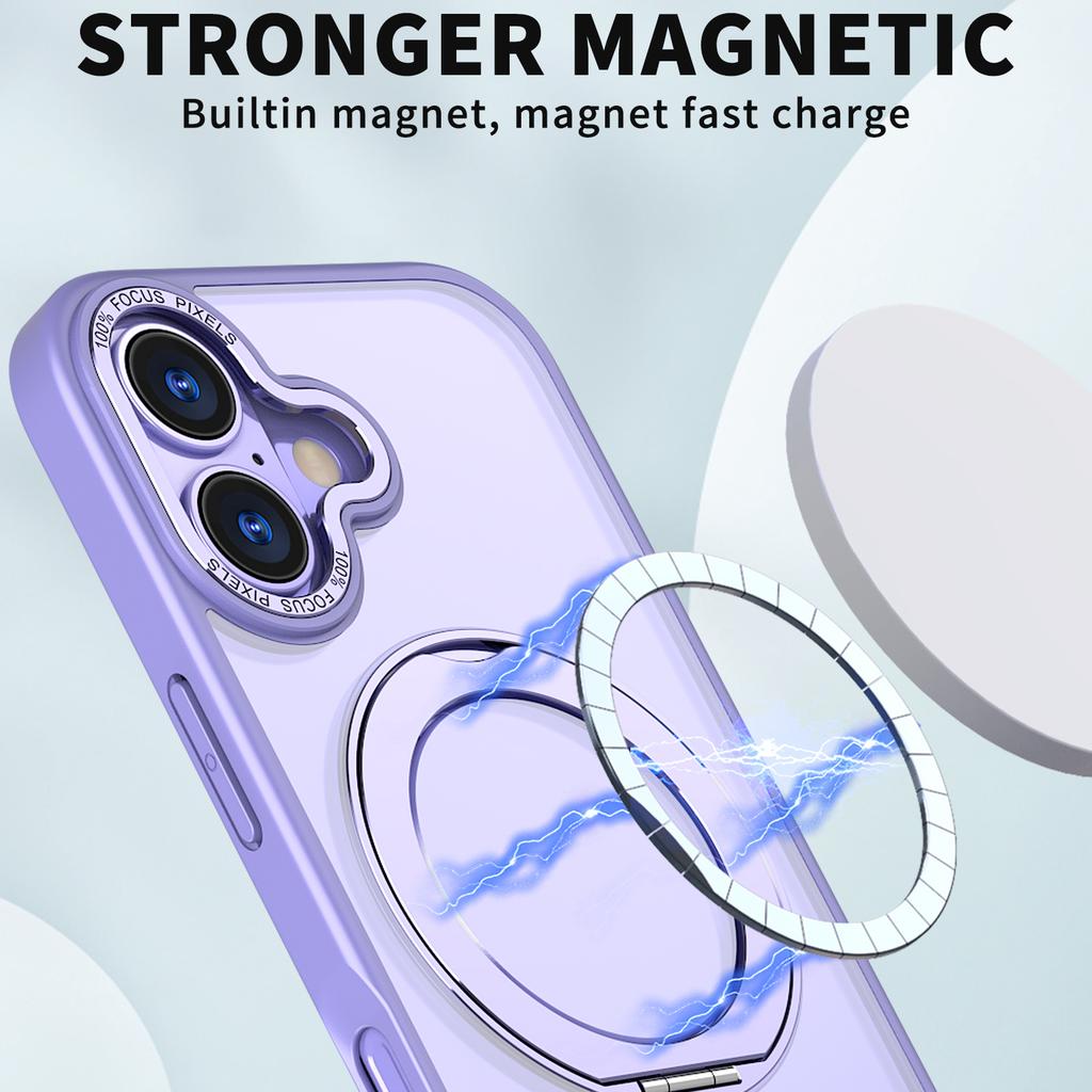 For iPhone 17 Case Compatible with MagSafe TPU + Acrylic Kickstand Phone Cover