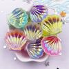 10PCS Colorful AB Resin Glitter Shells Flat Back Cabochon Stone Scrapbook DIY Bow Decor Home Figurine DIY Craft Supplies