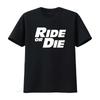 RIDE OR DIE Футболка винтажная Стиранная Дышащая Слегка унисекс Повседневная Мягкий топ Для повседневной носки Стильный модный Универсальный