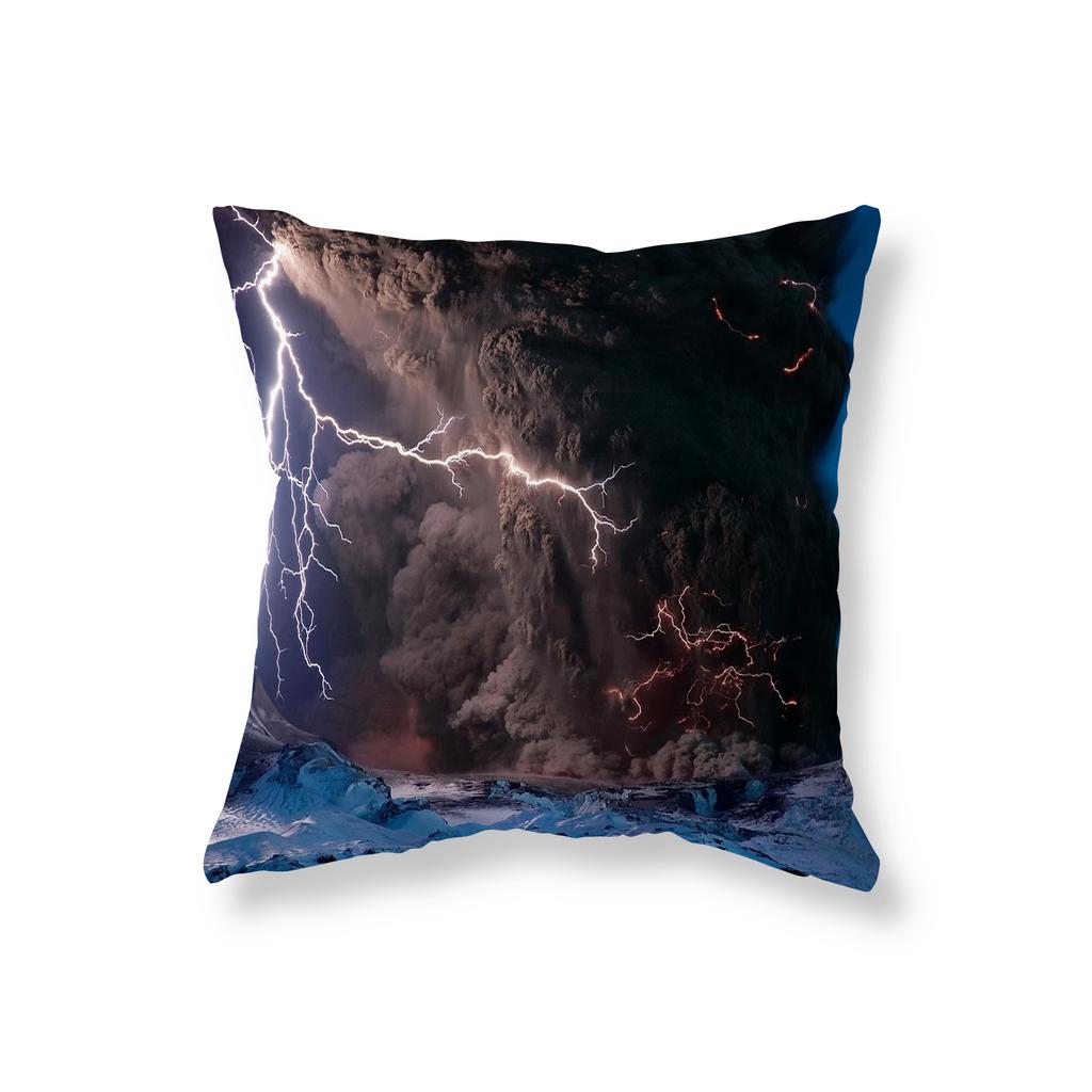 Наволочка с изображением извержения вулкана и пейзажем, декоративная наволочка для дивана, автомобиля, наволочка для офисного стула, домашний декор для комнаты