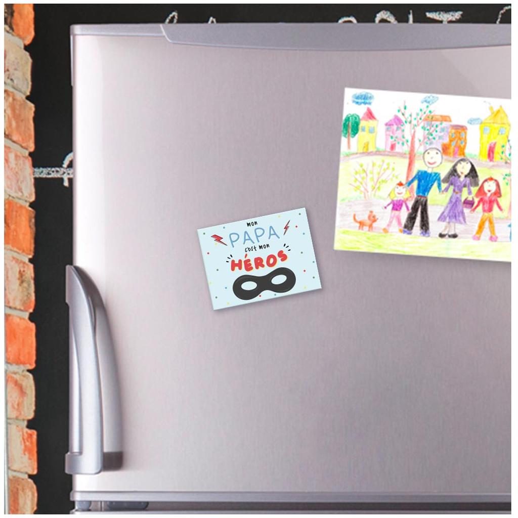 Les Trésors De Lily [A3614] - Магнит керамический "Папа" синий (мой папа мой герой) - 8x6см