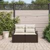 VidaXL Garden Sofa 2-Seater with Cushions Brown Poly Rattan 42006733
