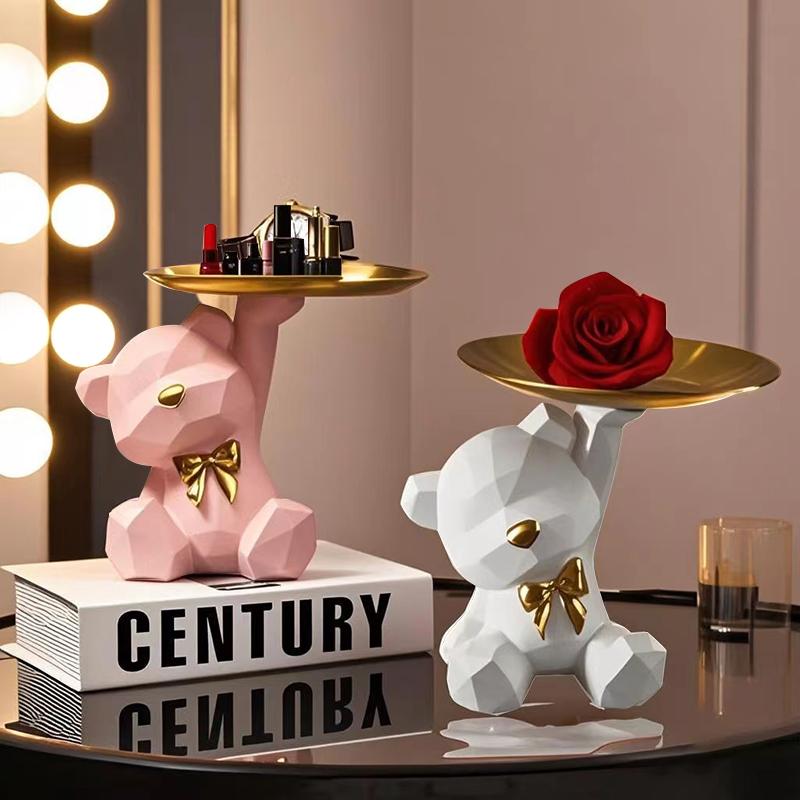 Кавайная Геометрическая Бабочка Медведь Поднос Гостиная Настольное Украшение Конфеты Разное Хранение Поднос Домашнее Украшение