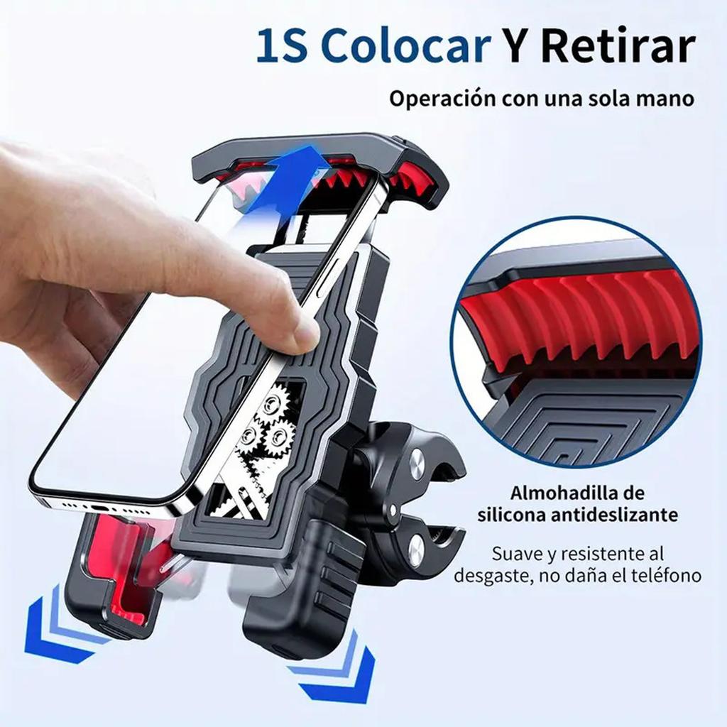 Motorcycle Navigation Frame Bike Holder 360° View Universal Bicycle Holder 4.7-7 Inch Mobile Stand Shockproof Bracket GPS Clip Mobile Phone Holder