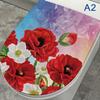 Rose Flower Butterfly Pattern Toilet Stickers Bathroom Decoration Stickers Self-Adhesive Paintings Removable Pvc Sticker