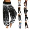 Men's And Women's Loose Crotch Pants Retro Printed Jumpsuit Yoga Pants