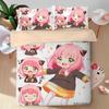 Spy Family Duvet Cover,Anime Spy X Family Bedding Set,Kawaii Anya Quilt Cover and Pillowcases Single/Double/Queen/King