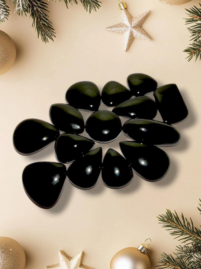 Кабошон из натурального черного оникса с плоской основой, лот россыпью кабошонов, смешанный лот, лот целебных драгоценных камней для изготовления ювелирных изделий.