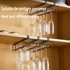 Держатель для бокалов для красного вина Утолщенный металлический деревянный кронштейн Устойчивый Антикоррозийный Клейкое крепление Без сверления Перевернутое хранение Декоративная кухонная полка