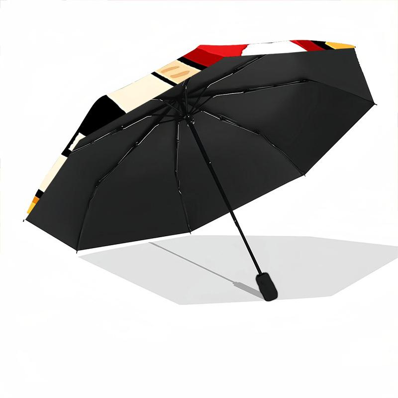 1pc Mushroom Bear Adventure Auto Open/close, 8-Rib Iron Frame, Compact Folding Cute Umbrella All-Season Portable Umbrella for Travel 001