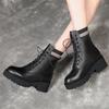 Черные ботинки Dr. Martens зимние новые бархатные утолщенные короткие ботинки британского стиля на толстой подошве снегоступы