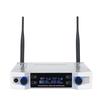 2-канальная профессиональная беспроводная микрофонная система UHF, 100 ~ 240 В переменного тока, 2 беспроводных ручных микрофона, товары для вечеринок Kraoke, кардиоидный микрофон