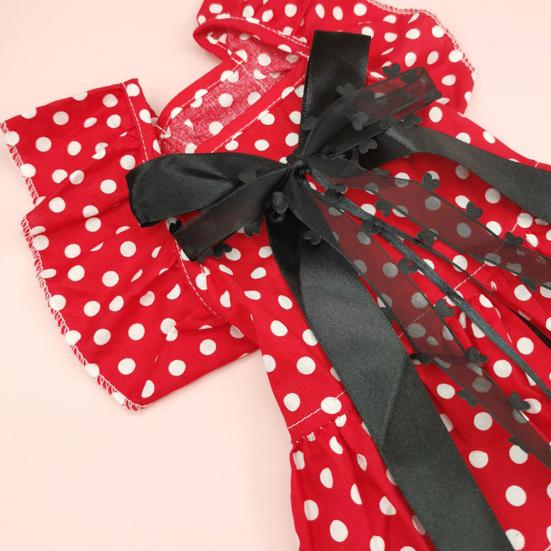 Свадьба, праздник, Рождество, новое платье, кружево, год собаки, с принтом в горошек, с рюшами на подоле, с бантом, юбка принцессы для домашних животных, тонкая весна-лето