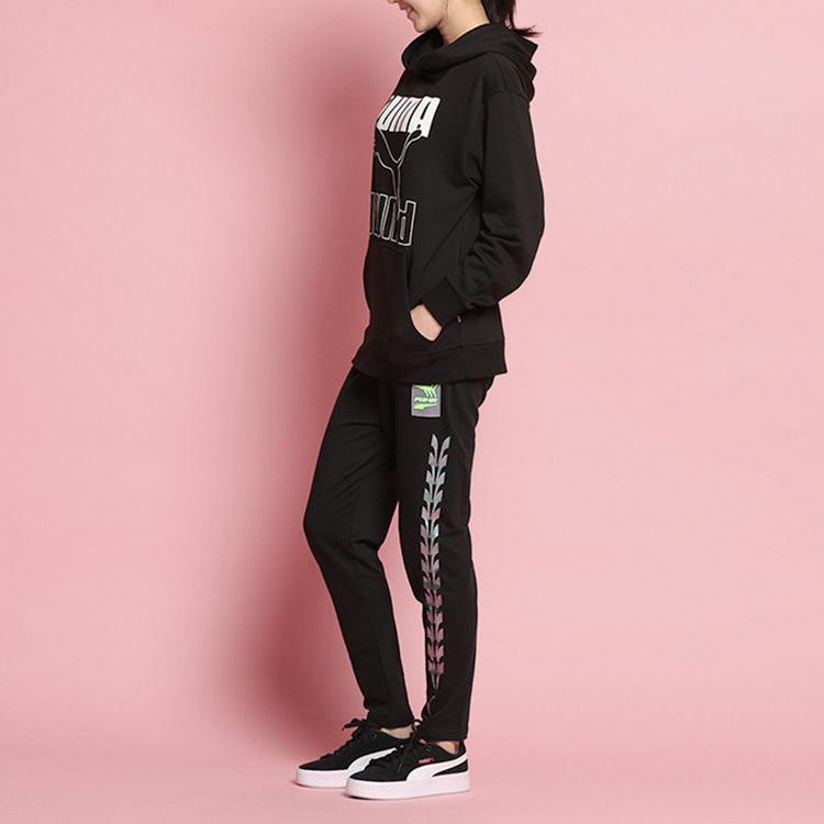 Puma Side Stripe Pattern Casual Running Training Pants Women Pants Black 530682-01