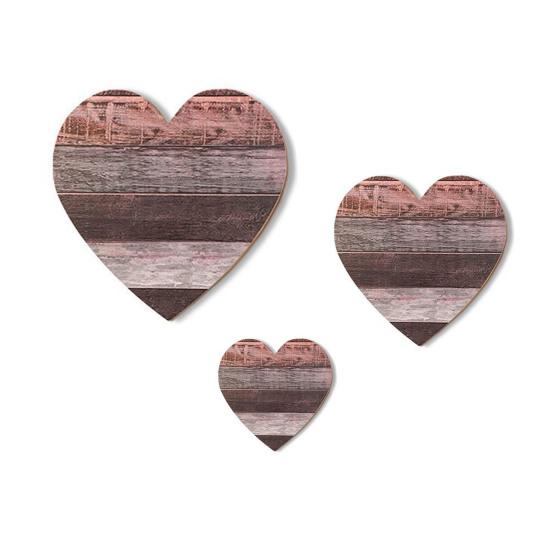 3 Pcs Wooden Heart Wall Decor Vintage Heart Shaped Wall Sign Rustic Hanging Love Plaque for Kitchen Bedroom Bathroom Living Room Farmhouse
