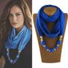 9 Colors Beads Pendant Scarf Unique Resin Beaded Necklace Scarf Boho Style Thin Breathable Scarf For Women