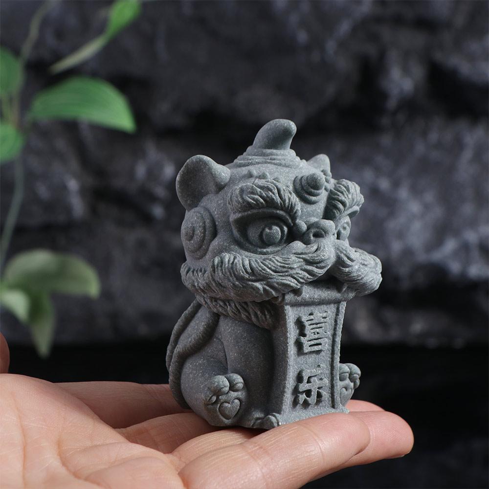 Искусственный камень Статуэтка Льва Пробуждение Арт-объект Лев Талисман Статуя Настольная