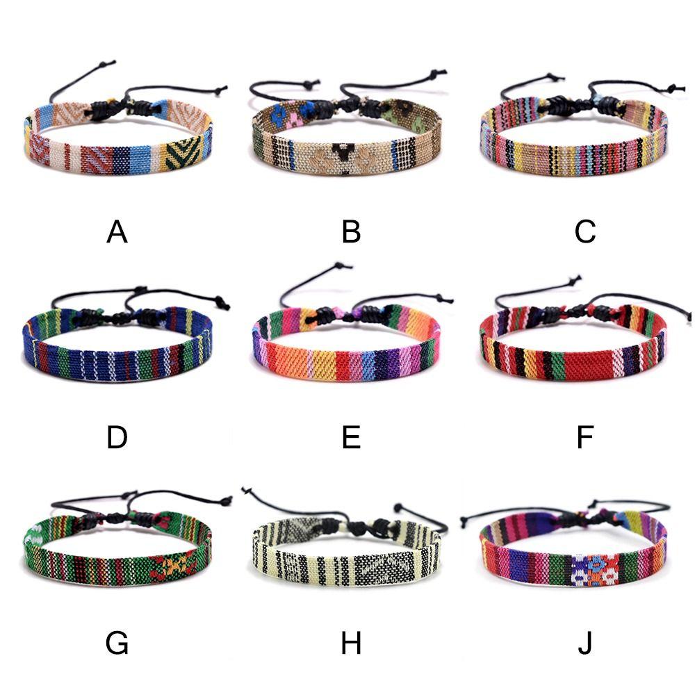 Multicolor Fabric Art Bracelet Ethnic Style Braid Bracelets Fashion Weave Bracelets  Unisex