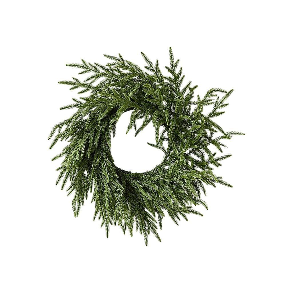 Норфолкский венок для входной двери, Искусственный венок, Реалистичный искусственный венок из зеленых листьев для стены, окна