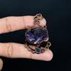 Amethyst Pendant Gemstone Jewelry, Copper Electroformed Pendant, Gift For Women Handmade Pendant