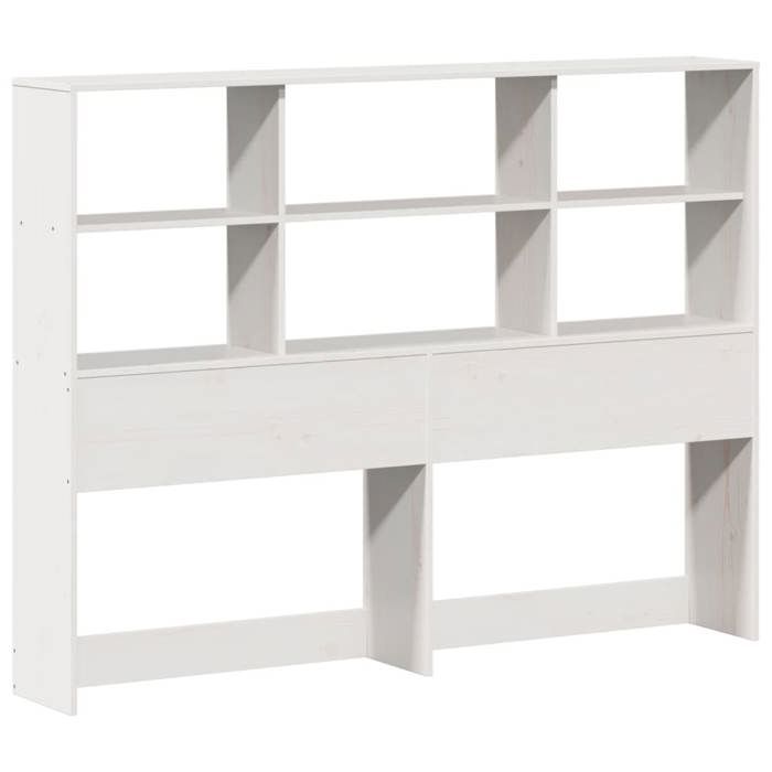 VidaXL Tête de lit avec rangement blanc 140 cm bois massif de pin, tête de lit en bois, tête de lit avec rangement, tête de 855661