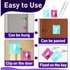 10 PCS Bathroom Passes for Classrooms Include Key Holder and Lanyard, Pink and Blue Bathroom Pass for Women Men, Bathroom Key Chain for Business