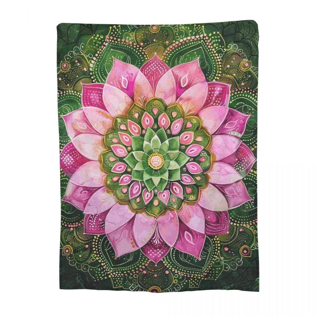 Mandala Yoga Flower Bohemia Meditation Nature Blankets Soft Warm Flannel Throw Blanket Plush for Bed Living room Picnic Home