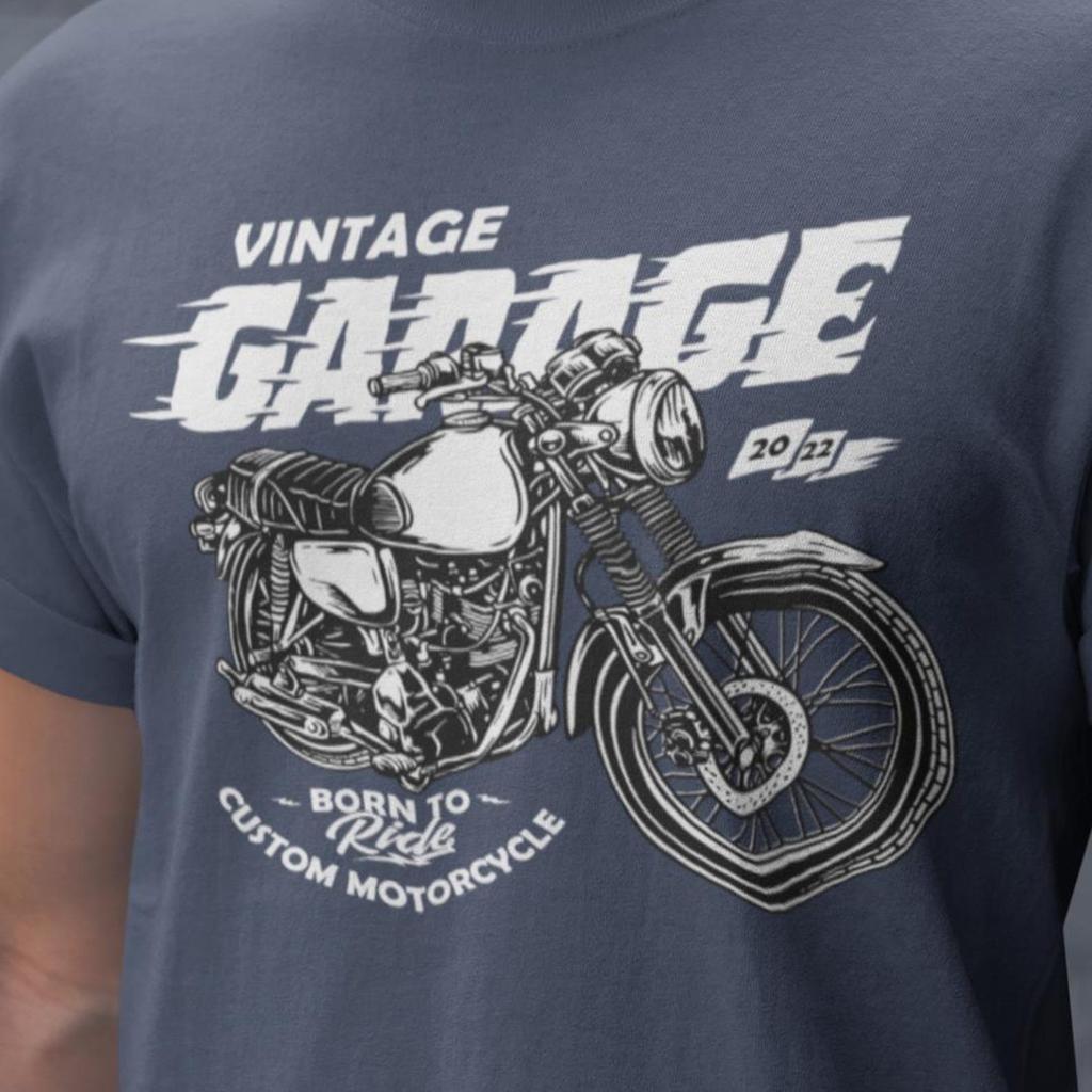 Vintage Garage Motorcycle Shirt | Born To Ride Tee | Custom Bike Graphic T Shirt | Biker Gift | Retro Rider Apparel | Cafe Racer Style