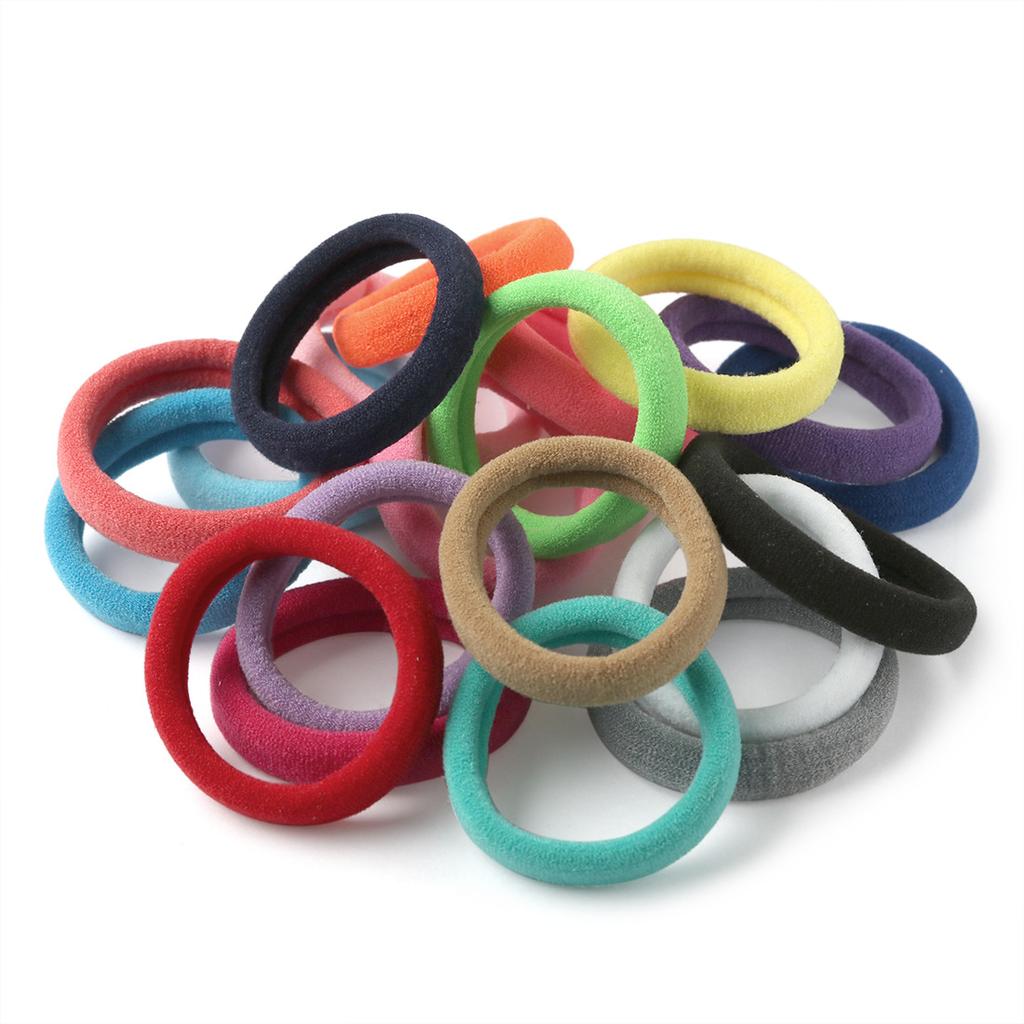 Solid Colors Seamless No Crease 4cm Hair Tie Elastic Nylon Ponytail Holders Fabric Hair Ropes Accessories for Toddlers Women