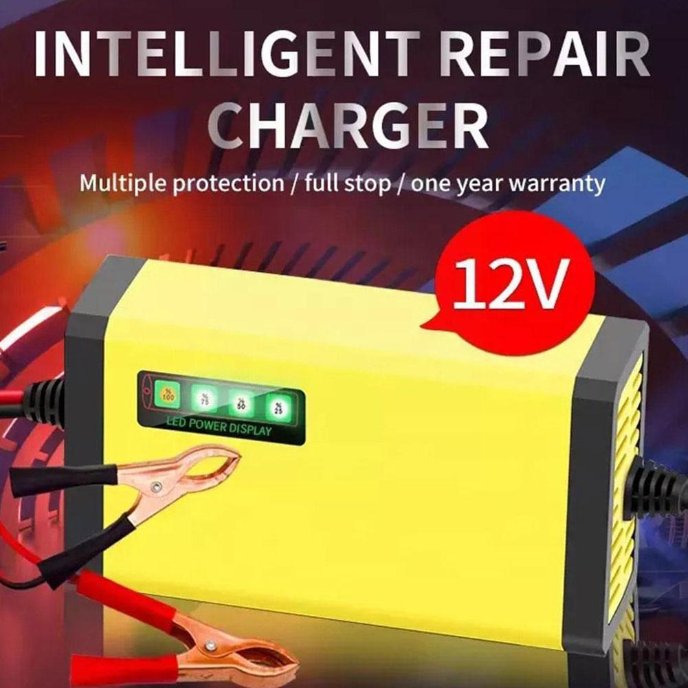 12 В 3A автомобильное зарядное устройство для аккумулятора со светодиодным дисплеем 100-240 В EU US Smart Car Motorcycle Charger для свинцово-кислотного аккумулятора 12 В 2AH-20AH NEW N2G5