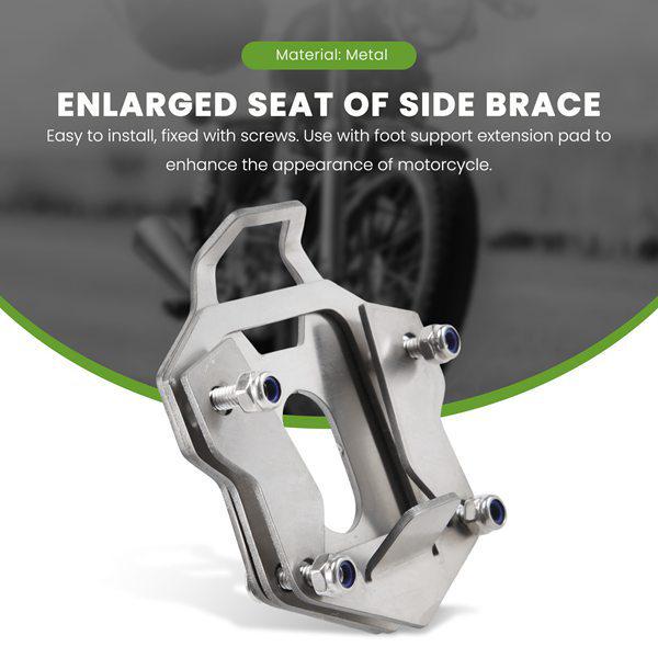 Silver Motorcycle Kickstand Pad Side Stand Base Enlarger Accessory