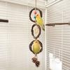 Three Rings Swing Bird Toy Birdcages Hangable Perch Toy Cage Decors Budgies Chewable Toy Macaws Pecking Toy