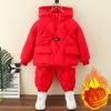 Winter Girls Boys Clothing Sets Children Warm Thick Jackets Pants Suit Boy Coats Trousers Kids Tracksuit Outfit