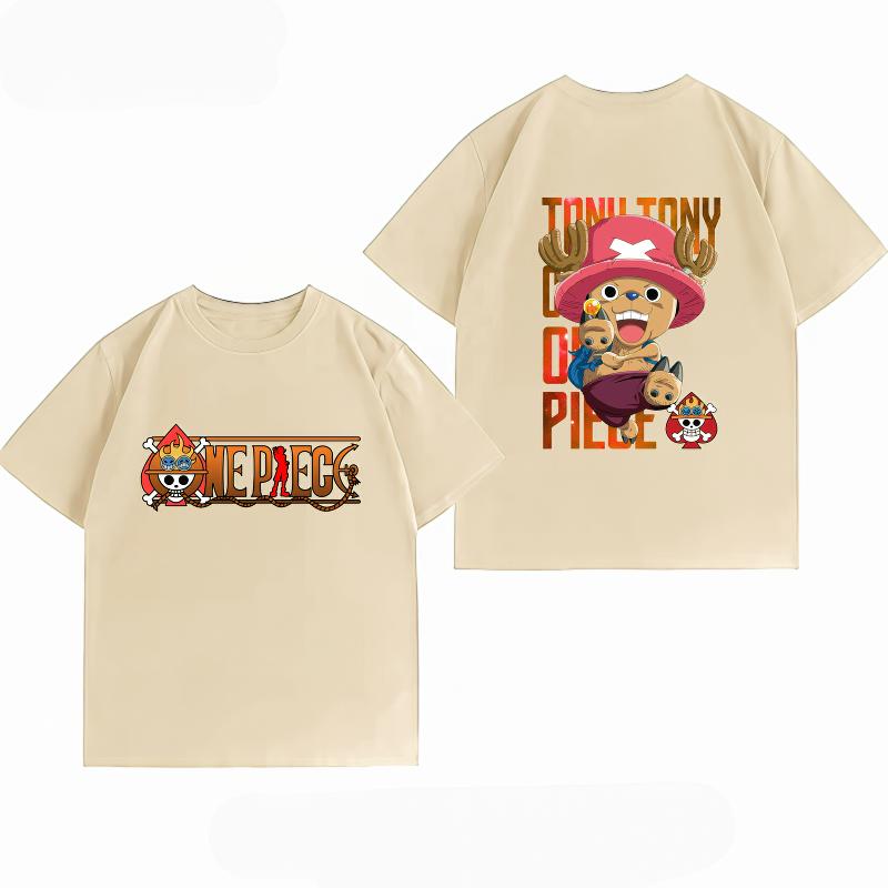 One Piece Tony Tony Chopper Print Tshirt Casual Short Sleeve Cotton Anime Streetwear Unisexs Tshirt