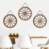 1Pcs Wood Wagons Wheel Decorative Wooden Wheels Old Western Style Wagon Wheels Decor Vintage Rustic Wall Hanging Wood Cartwheel